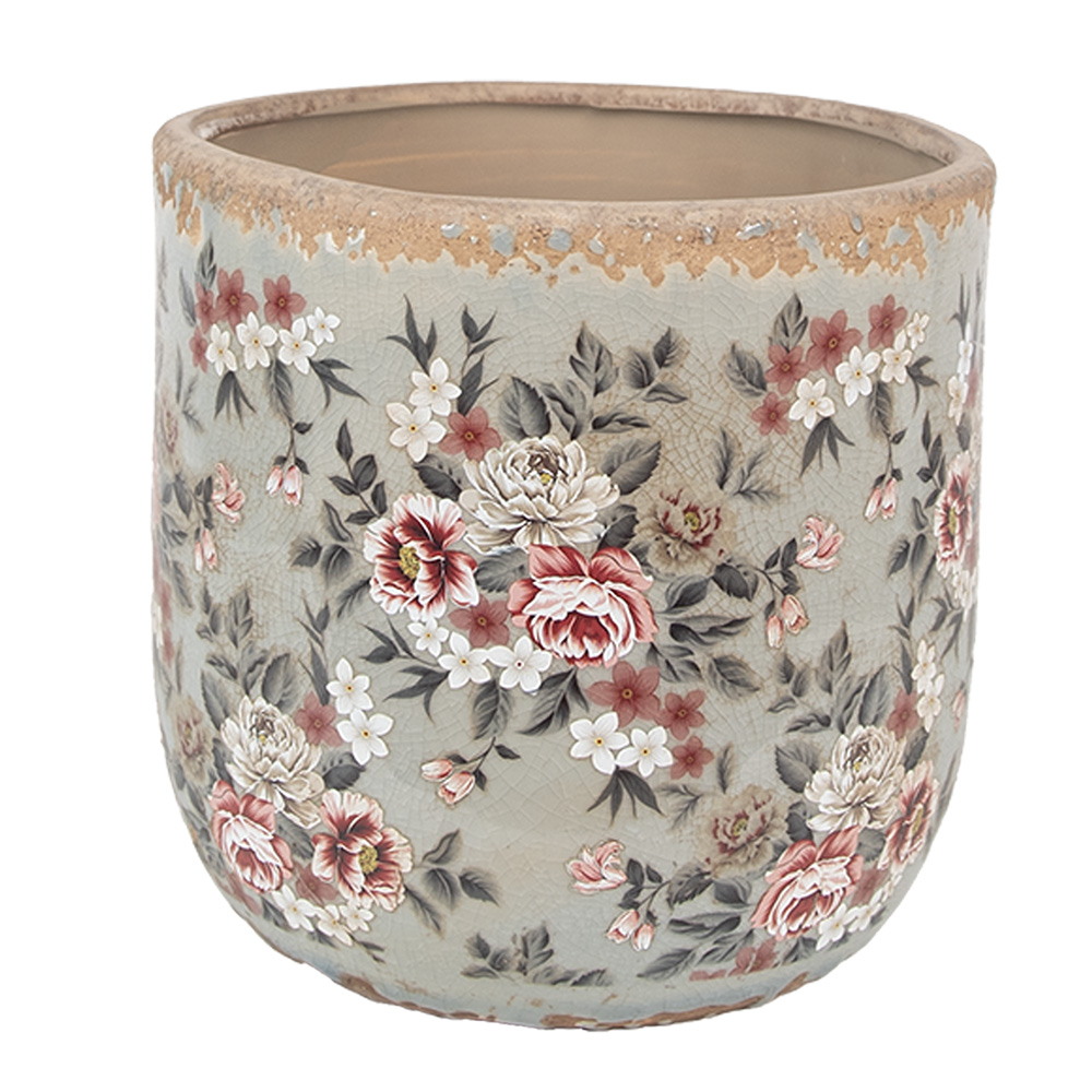 [6CE1966L] Decoratie bloempot Ø 17x16 cm