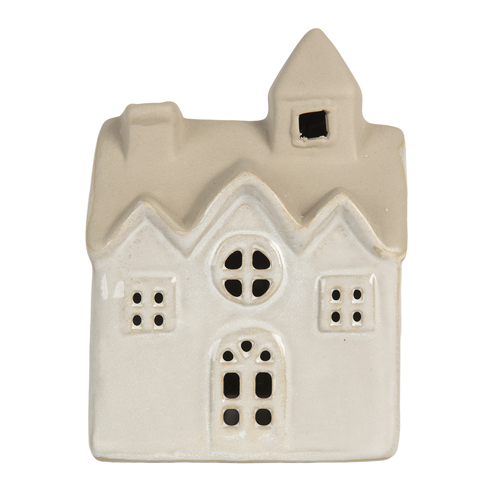 Decoratie huisje met LED 9x6x12 cm