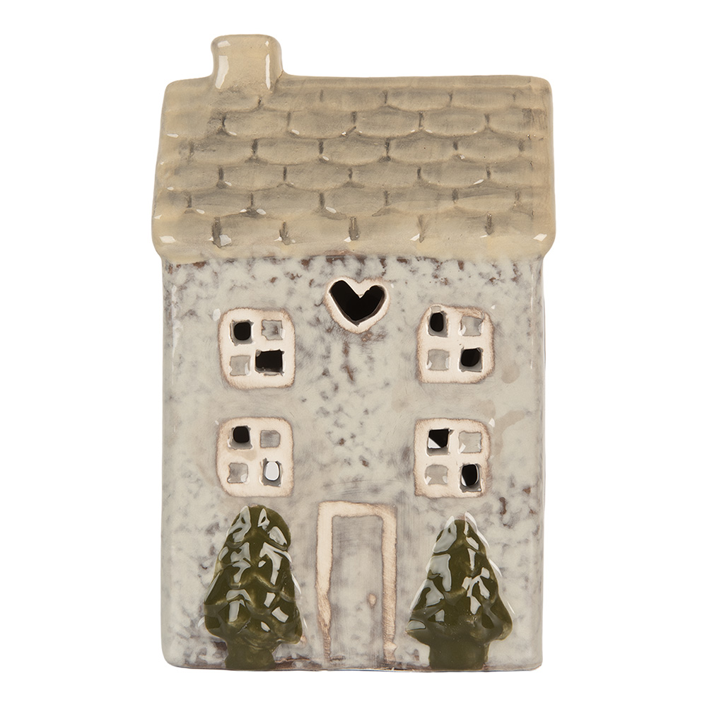 Waxinelichthouder huisje 9x8x15 cm