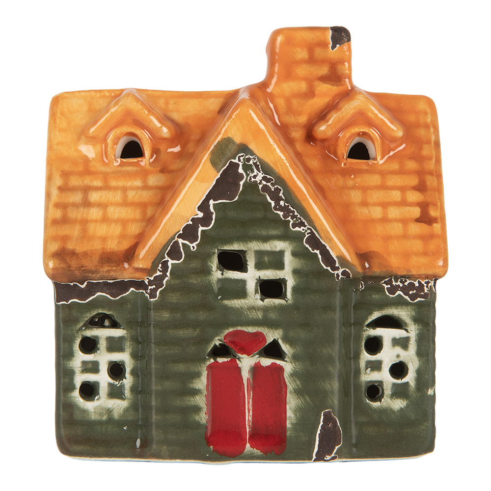 [6CE2282] Decoratie huisje met LED 8x5x8 cm