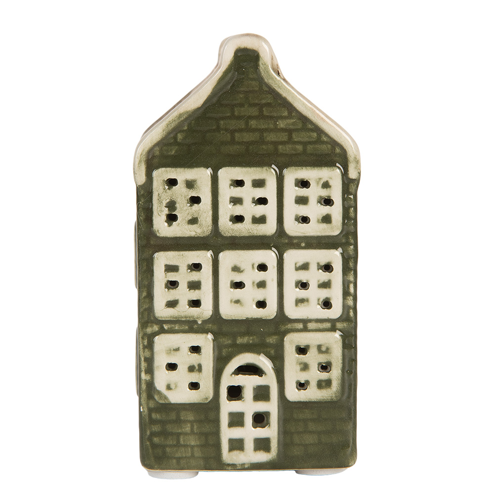 Decoratie huisje met LED 4x4x8 cm