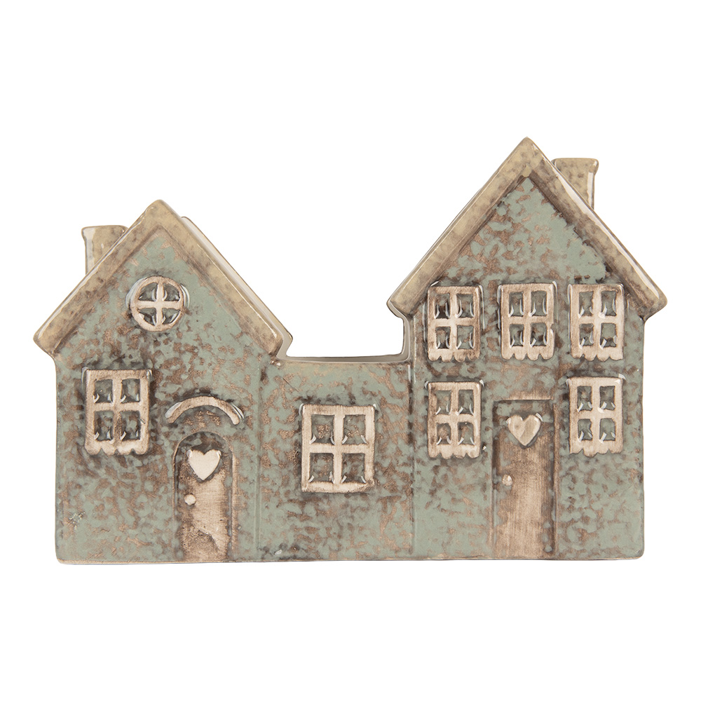 [6CE2306] Waxinelichthouder huisje 22x9x15 cm