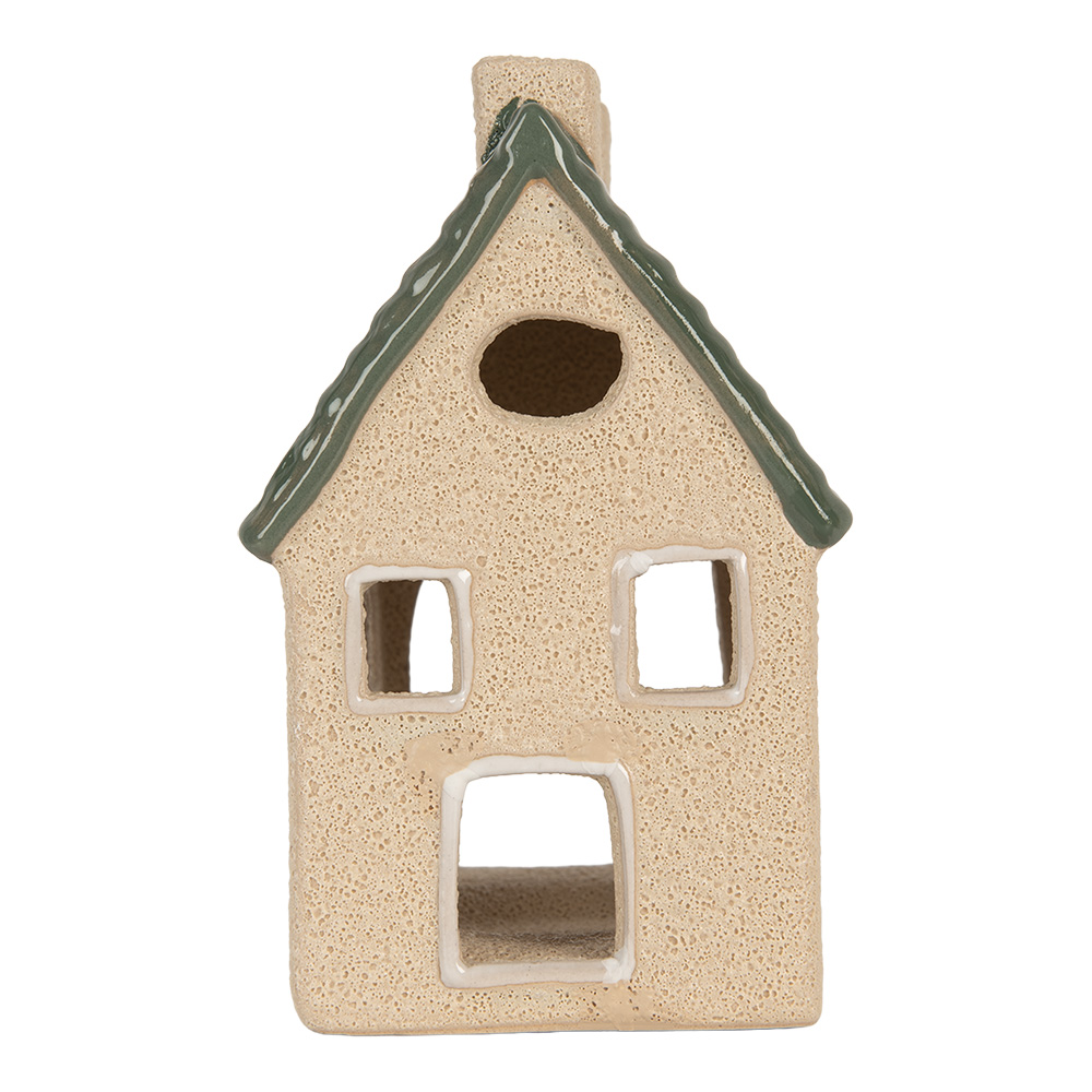 Waxinelichthouder huisje 8x11x14 cm