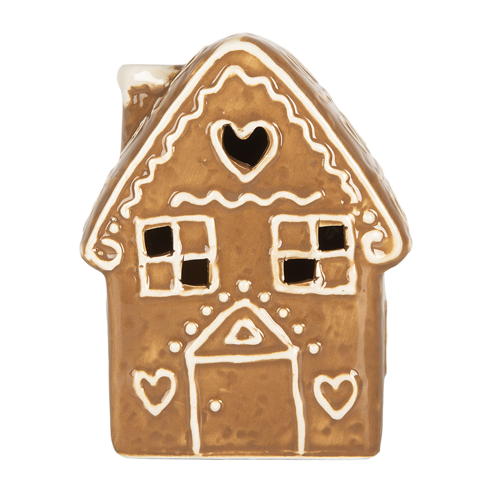 [6CE2329] Decoratie huisje met LED 8x6x11 cm