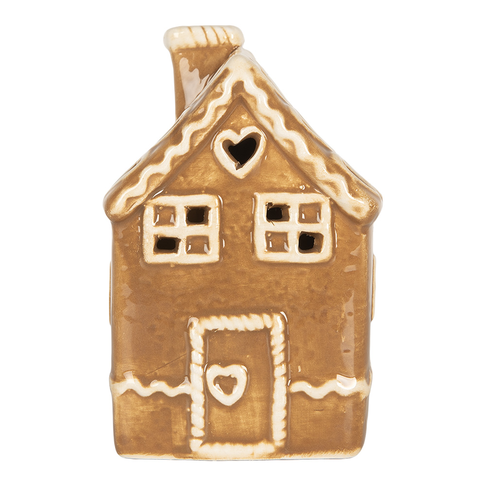 [6CE2331] Decoratie huisje met LED 7x7x11 cm