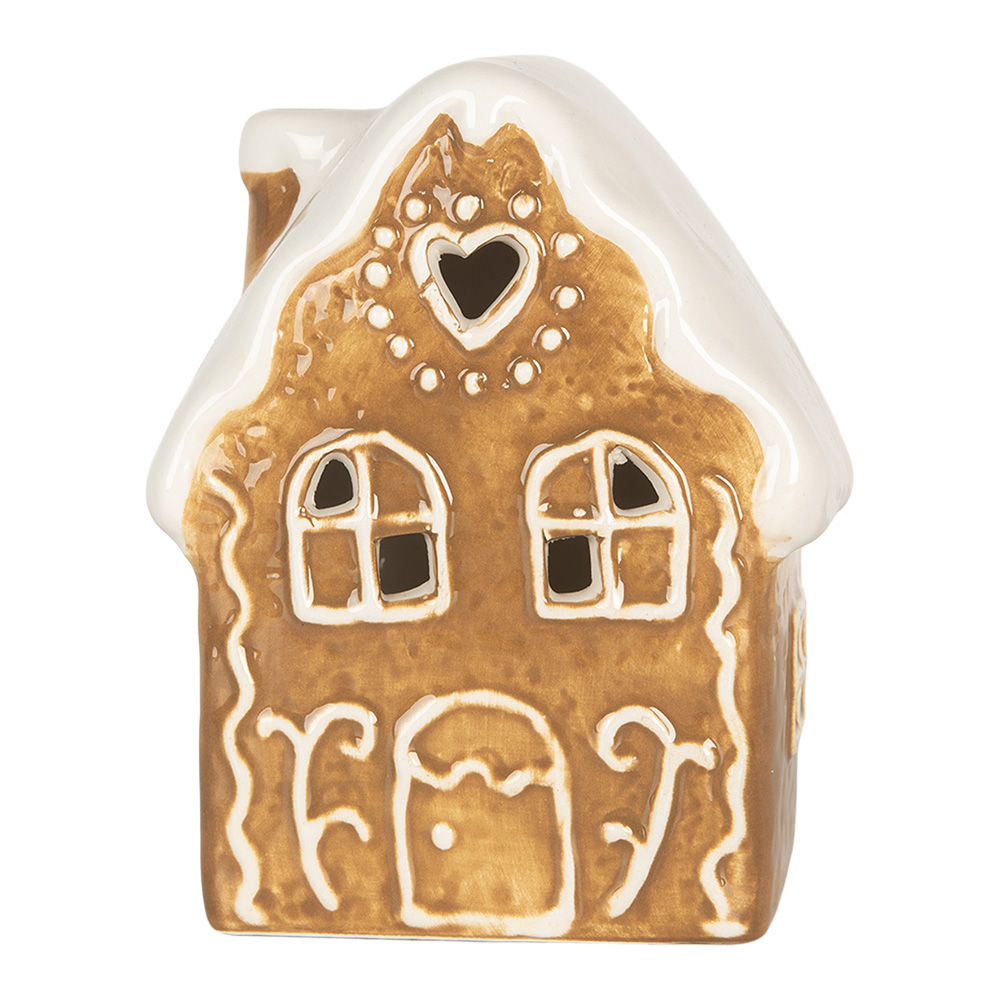 [6CE2339] Decoratie huisje met LED 8x6x11 cm