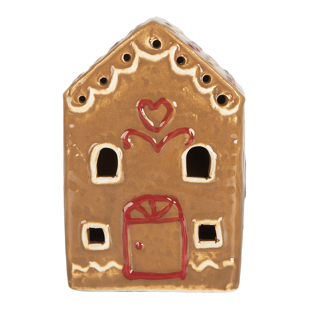 Decoratie huisje met LED 7x6x9 cm