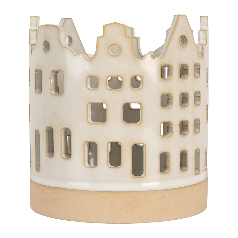 [6CE2346] Waxinelichthouder huisjes Ø 11x11 cm