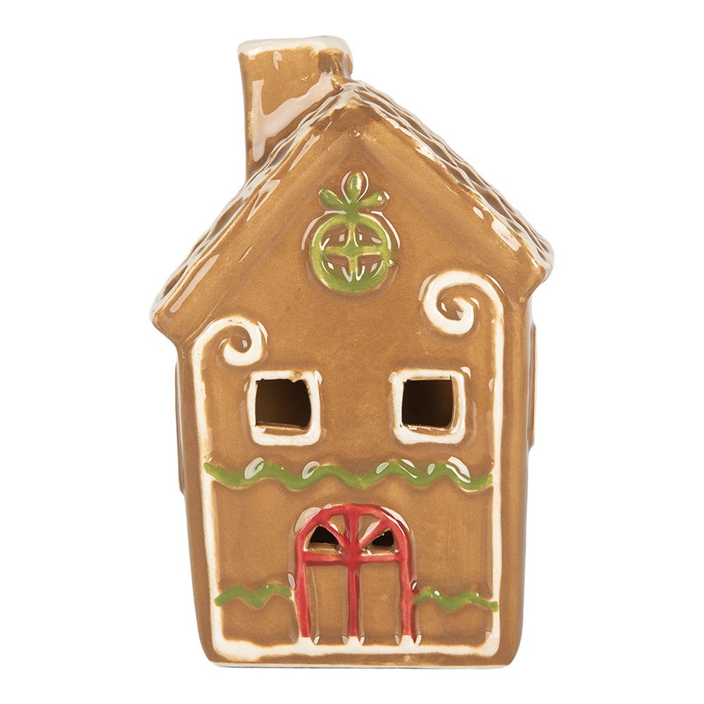 [6CE2349] Decoratie huisje met LED 8x8x12 cm