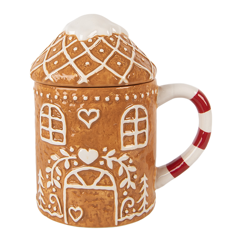 Mok met deksel 14x10x15 cm / 450 ml