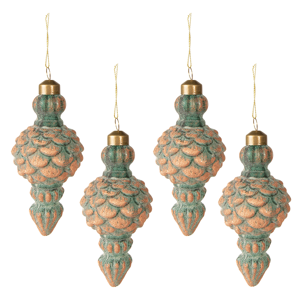 Kerstbal Ø 6x14 cm (set van 4)