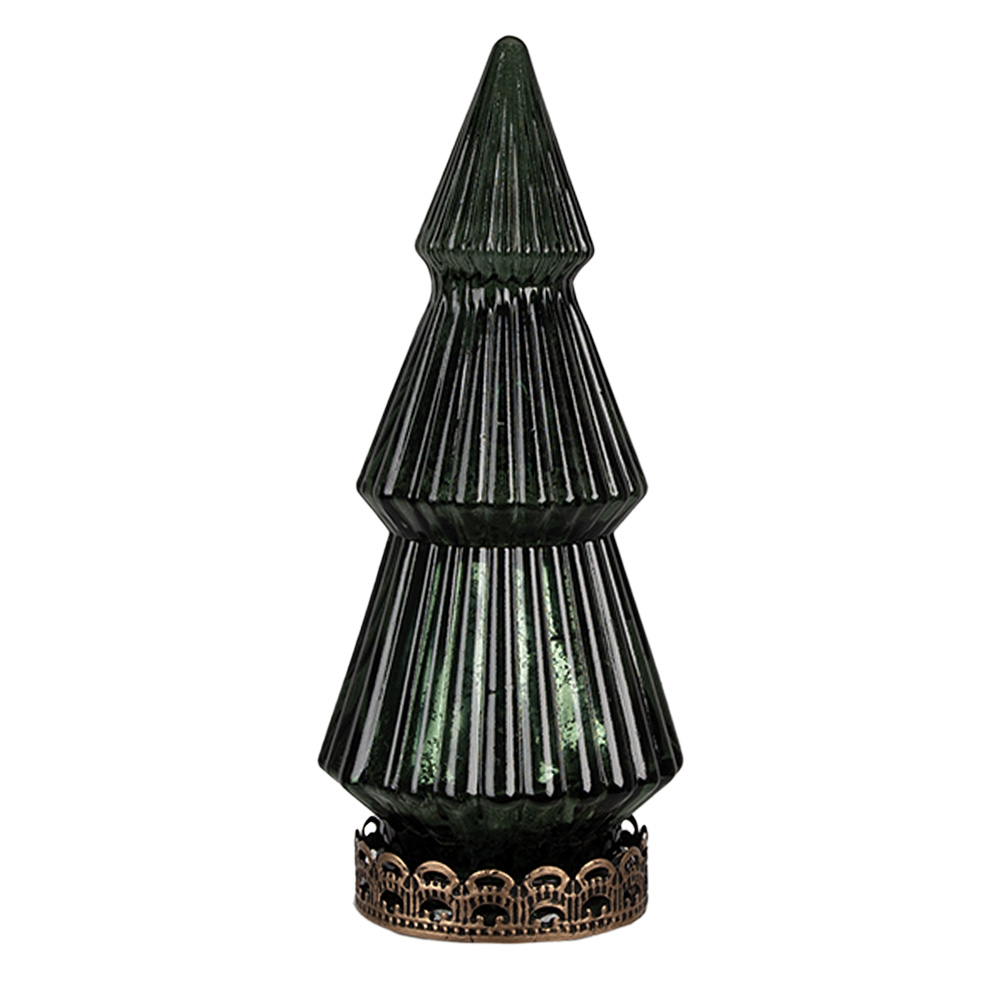 [6GL4569GR] Decoratie kerstboom met LED Ø 7x16 cm