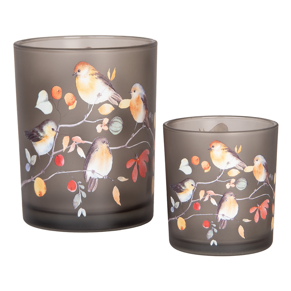 Waxinelichthouder (2) Ø 7x8 / 10x13 cm