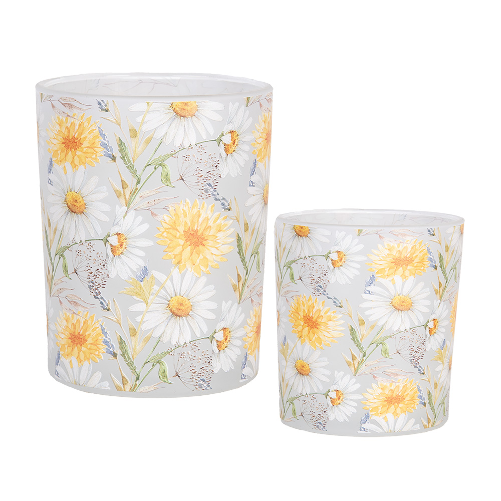 Waxinelichthouder (2) Ø 7x8 / 10x13 cm