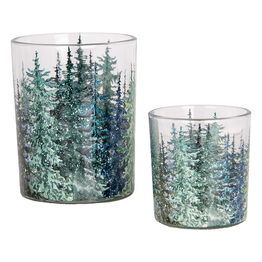 Waxinelichthouder (2) Ø 7x8 / 10x13 cm