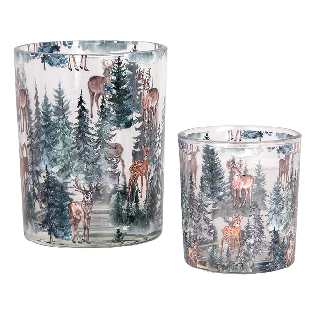 Waxinelichthouder (2) Ø 7x8 / 10x13 cm