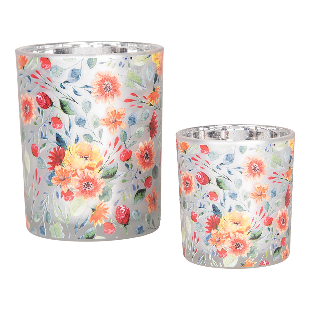 [6GL4968] Waxinelichthouder (2) Ø 7x8 / 10x13 cm