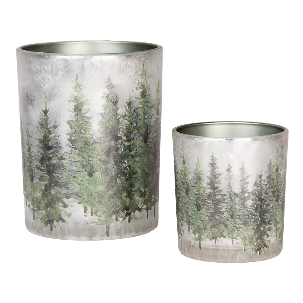 Waxinelichthouder (2) Ø 7x8 / 10x13 cm