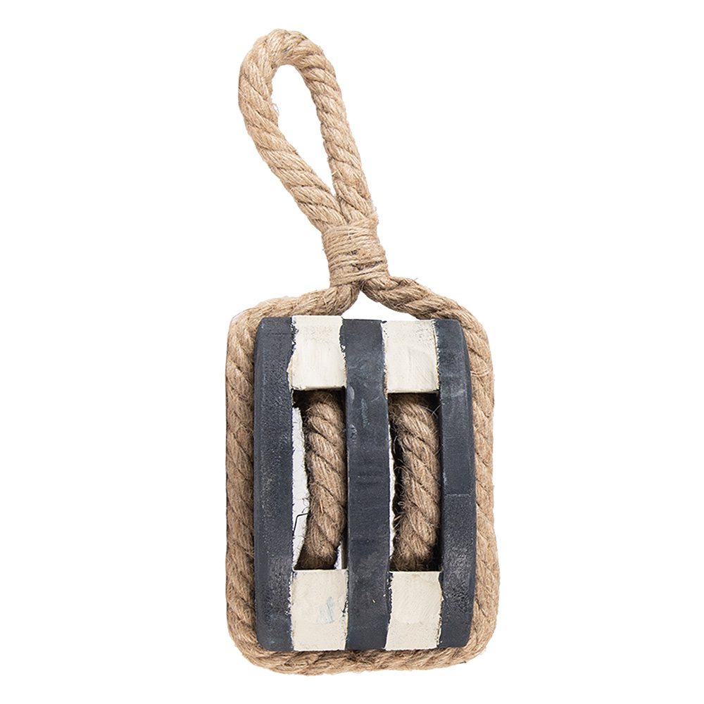 [6H2388] Decoratie katrol 14x12x21/35 cm