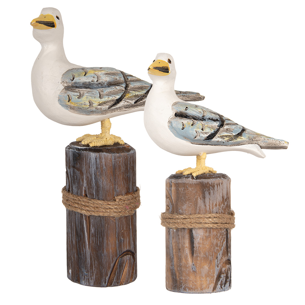 Decoratie vogels (set van 2) 13x6x22 / 18x8x29 cm