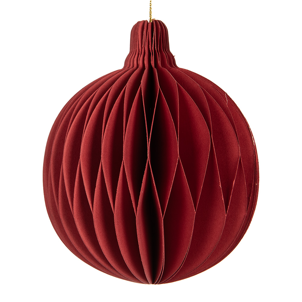 Papieren kerstbal Ø 8x10 cm