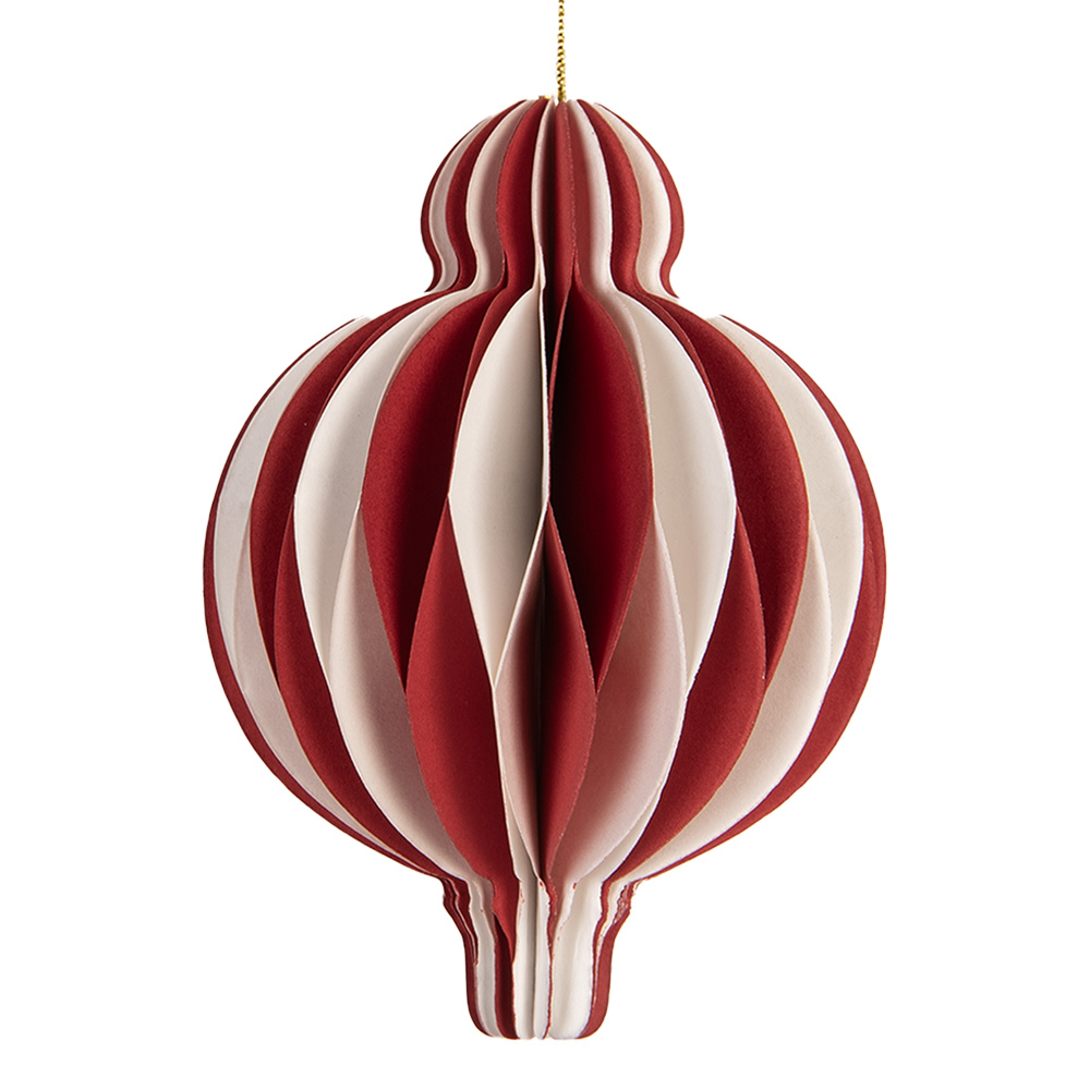 [6PA0521] Papieren kerstbal Ø 7x10 cm