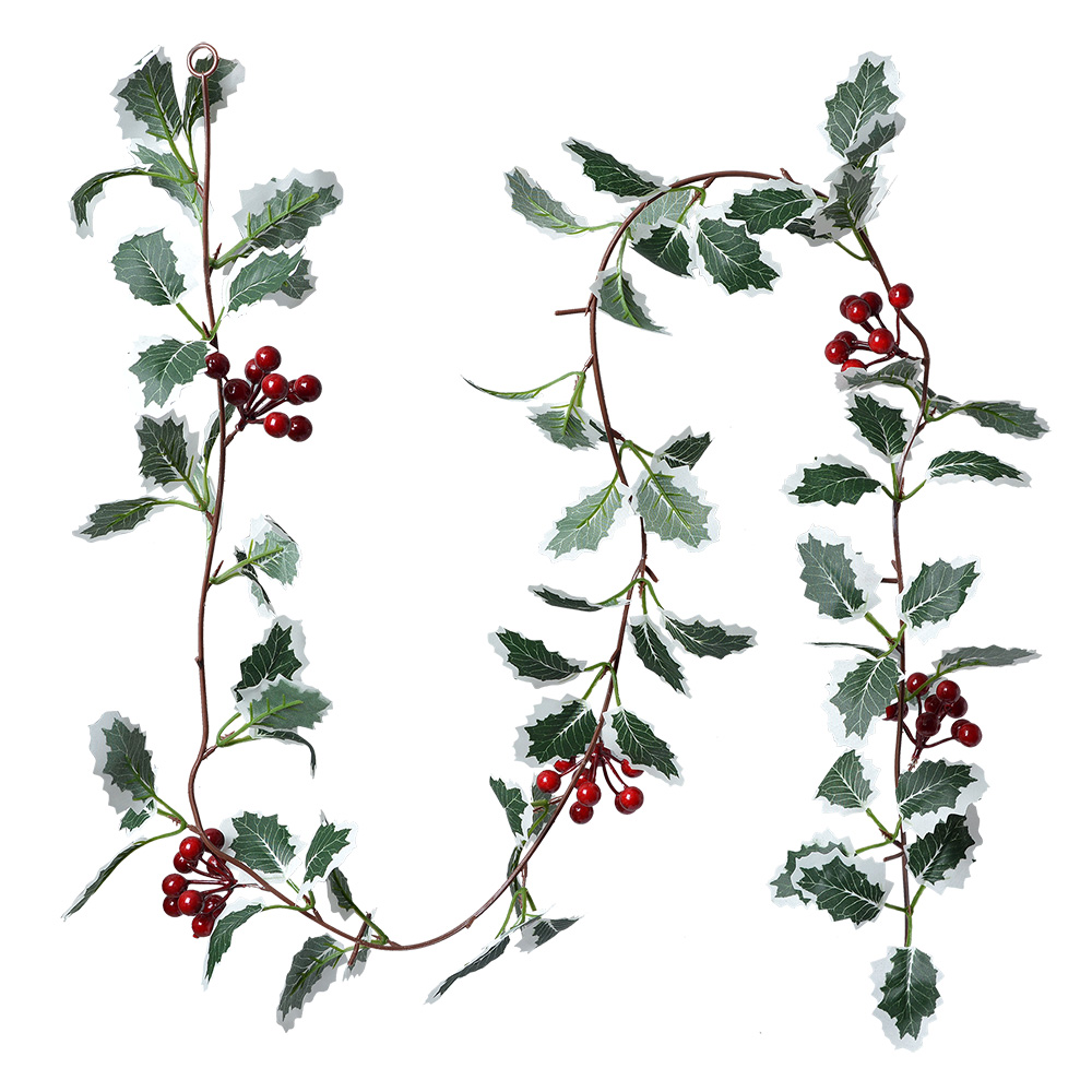 [6PL0279] Kunstbloem hulst guirlande 170 cm