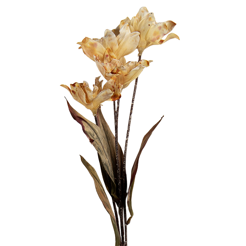 [6PL0403BE] Decoratie tak met bloemen 8x5x60 cm