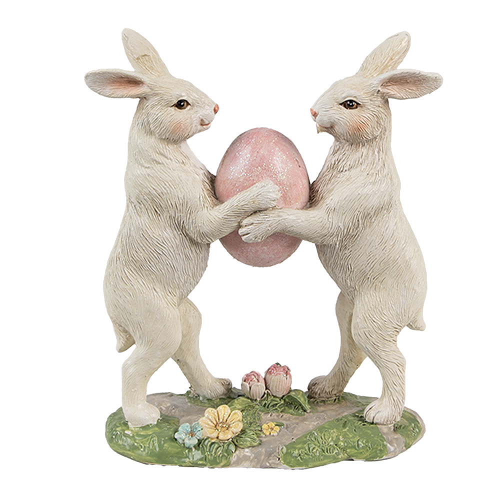 Decoratie konijnen 11x5x13 cm