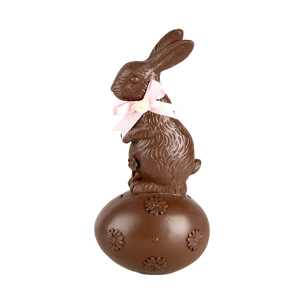 Decoratie konijn op ei 12x10x25 cm