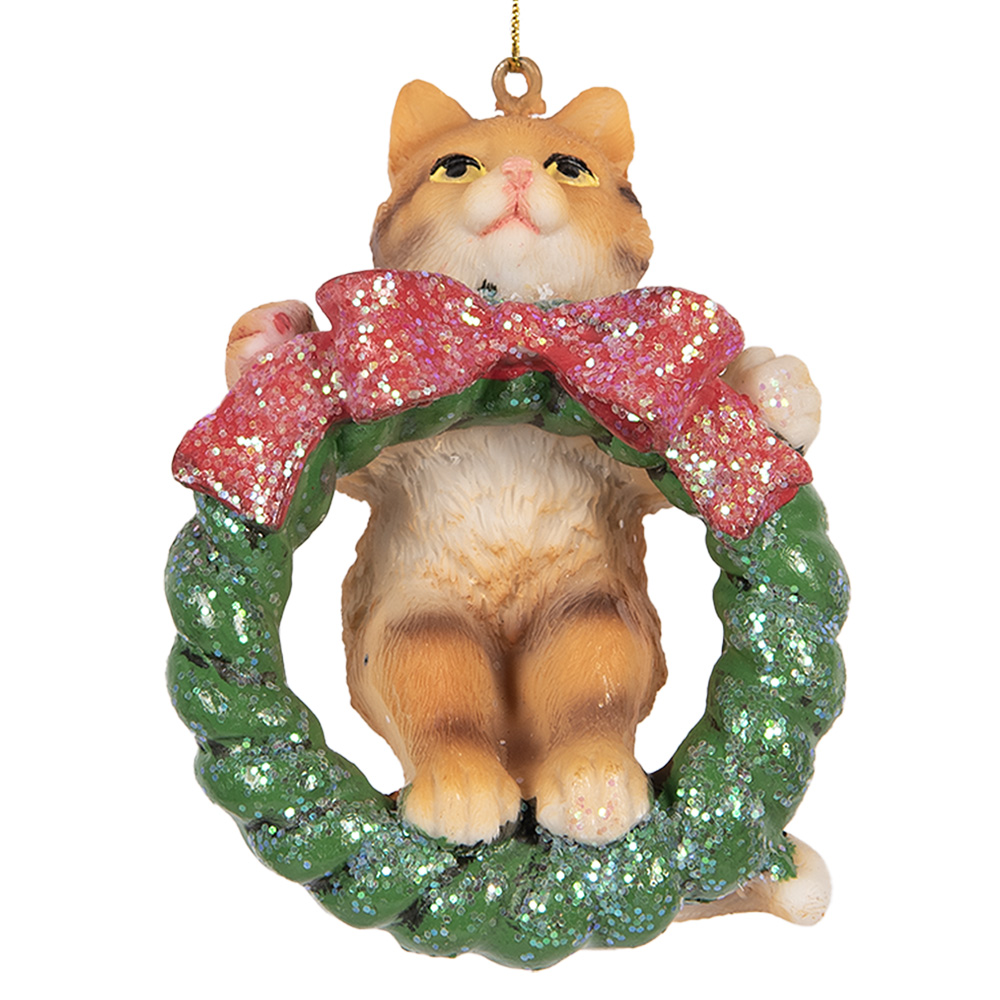 Decoratie hanger kat 6x5x9 cm