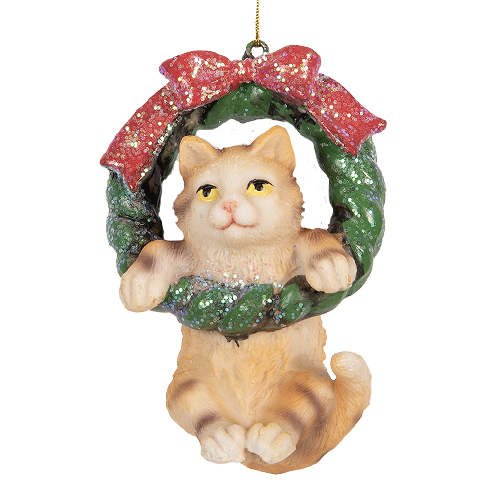 [6PR5314] Decoratie hanger kat 6x5x9 cm