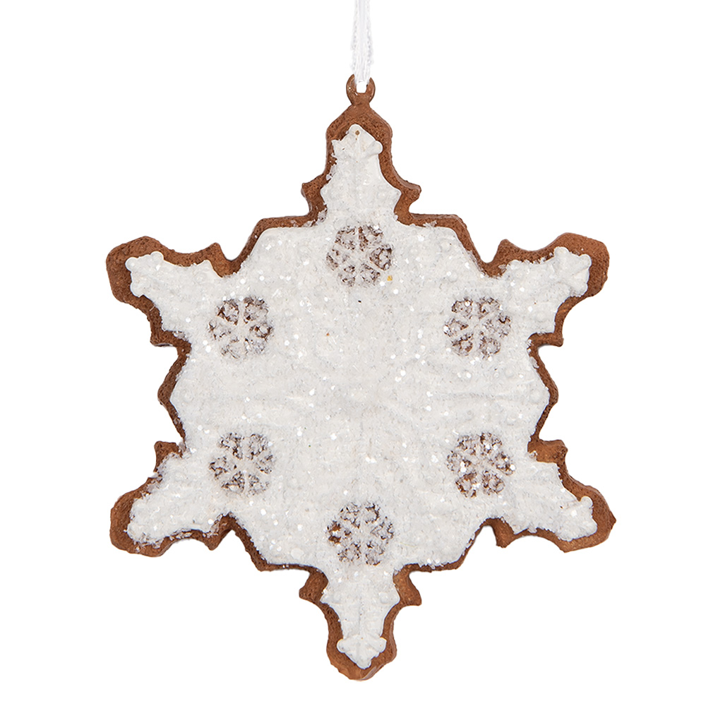 Decoratie hanger sneeuwvlok 9x1x10 cm