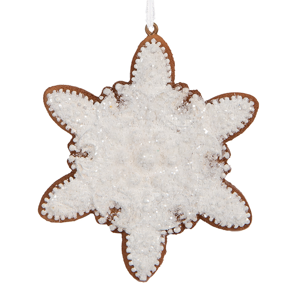 Decoratie hanger sneeuwvlok 9x1x10 cm