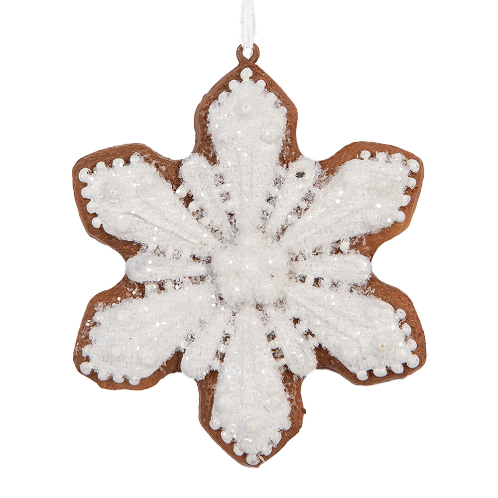 [6PR5353] Decoratie hanger sneeuwvlok 9x1x10 cm