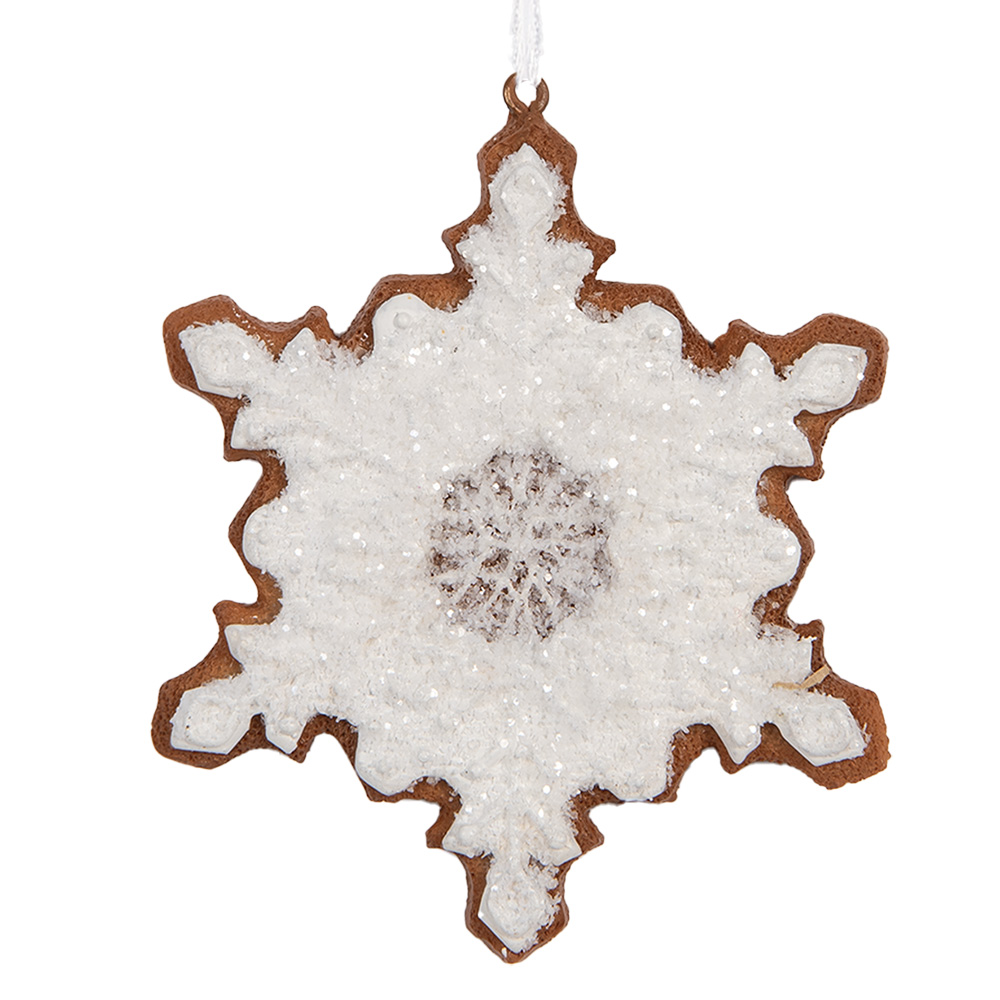 [6PR5357] Decoratie hanger sneeuwvlok 9x1x10 cm