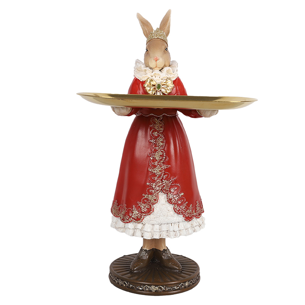 [6PR5359] Decoratie konijn met schaal 18x17x31 cm