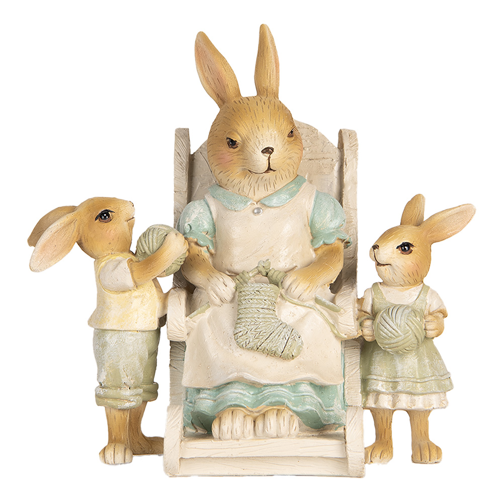 [6PR5451] Decoratie konijnen 18x11x17 cm