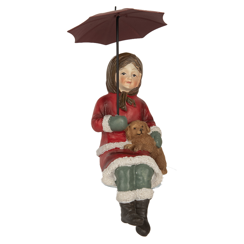 [6PR5523] Decoratie kind met hond 10x7x19 cm