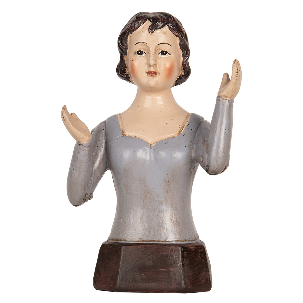 Decoratie buste vrouw 12x9x20 cm