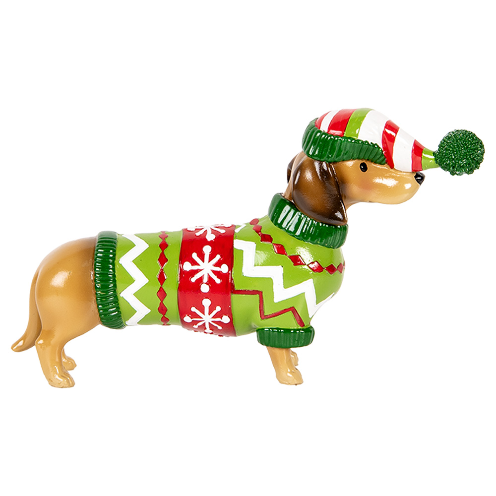 [6PR5620] Decoratie hond (teckel) 24x5x14 cm