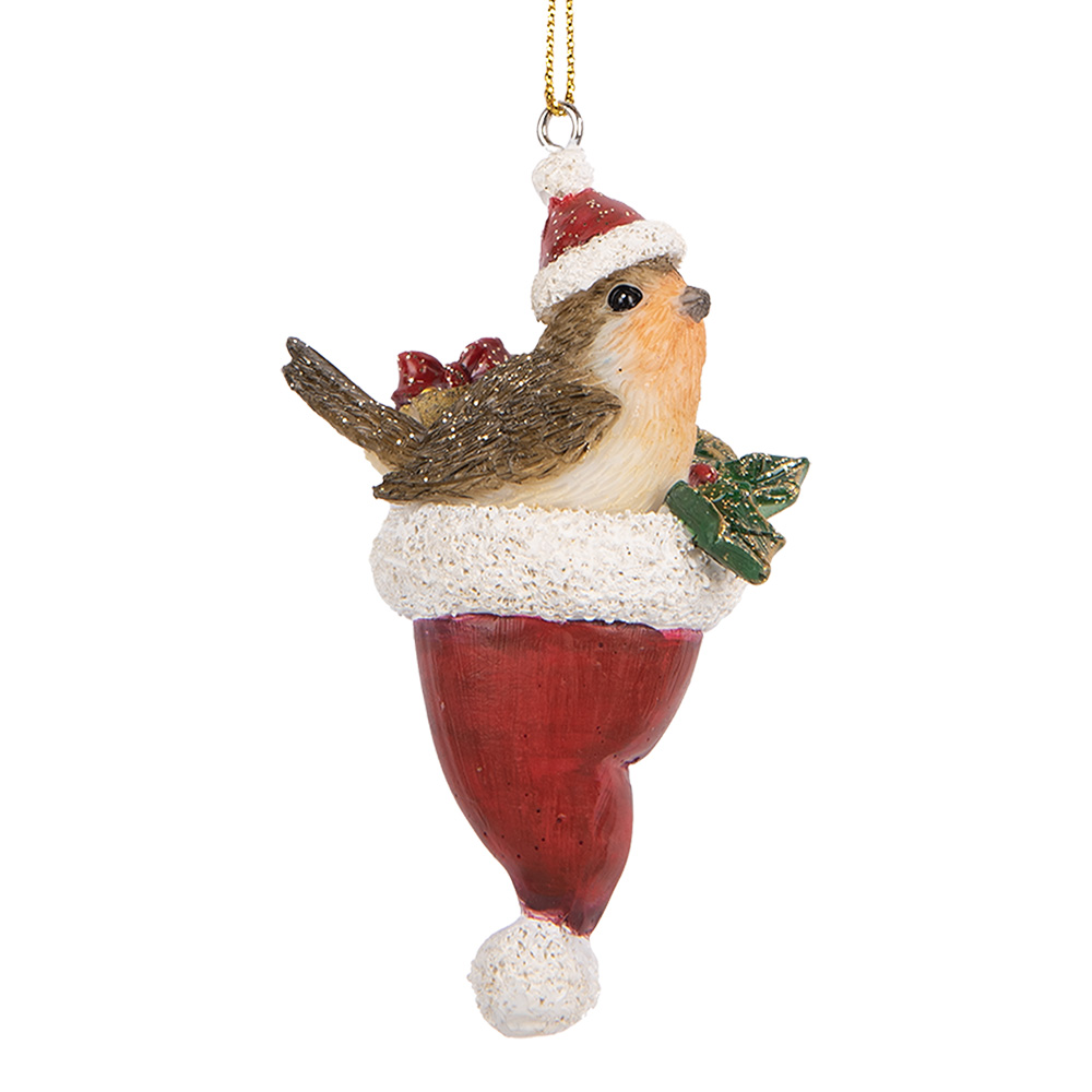 Decoratie hanger vogel 5x3x9 cm