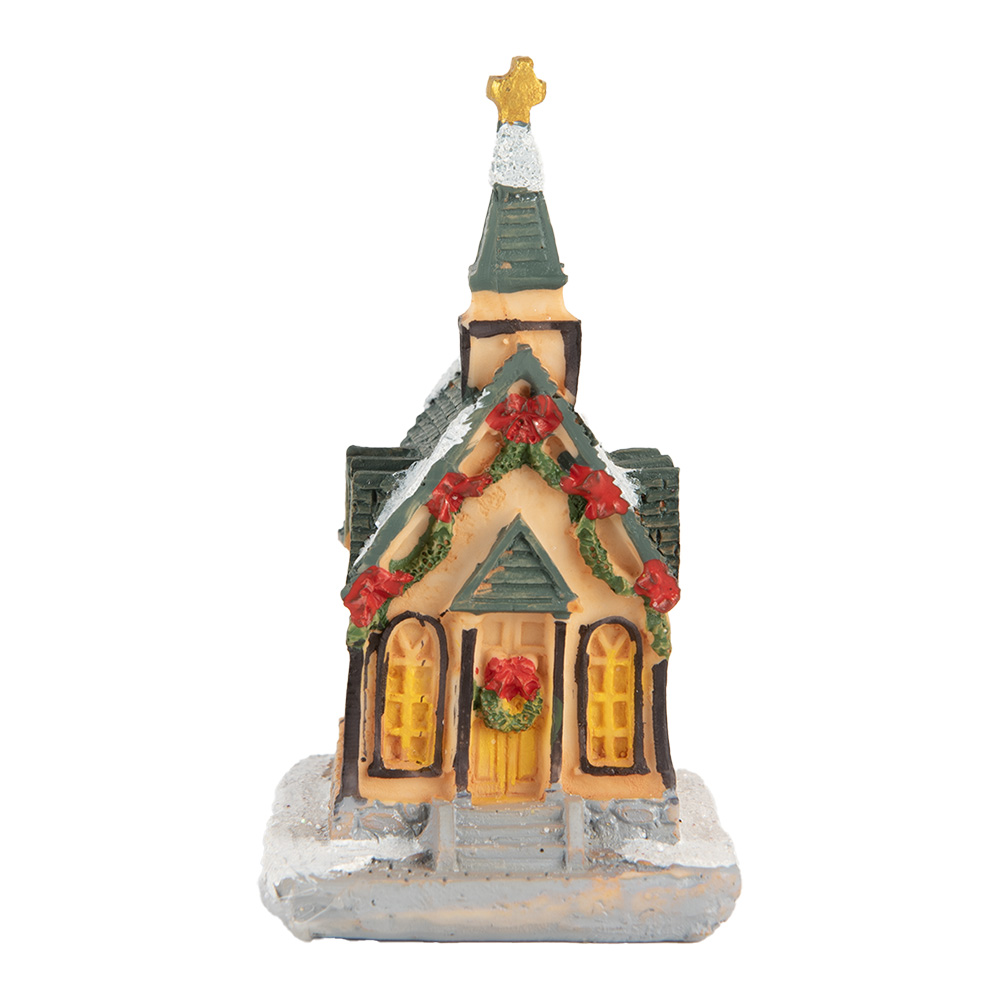 Decoratie huisje met LED 6x5x9 cm