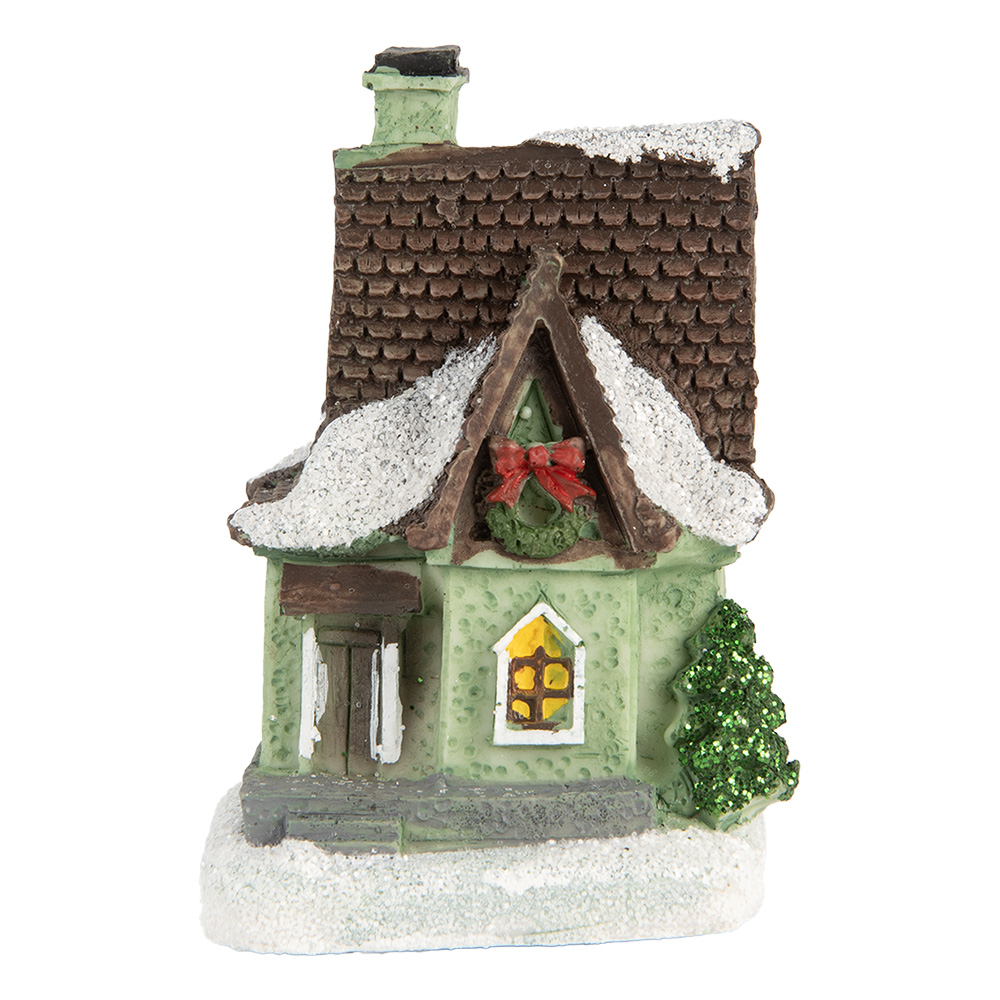 [6PR5740] Decoratie huisje met LED 5x5x8 cm