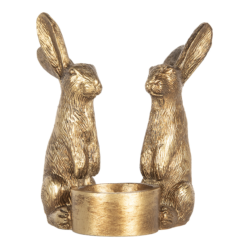 [6PR5741] Waxinelichthouder konijnen 10x8x12 cm