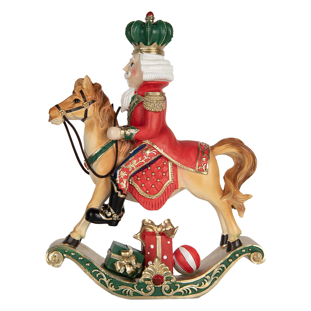 [6PR5768] Decoratie notenkraker op hobbelpaard 24x8x31 cm