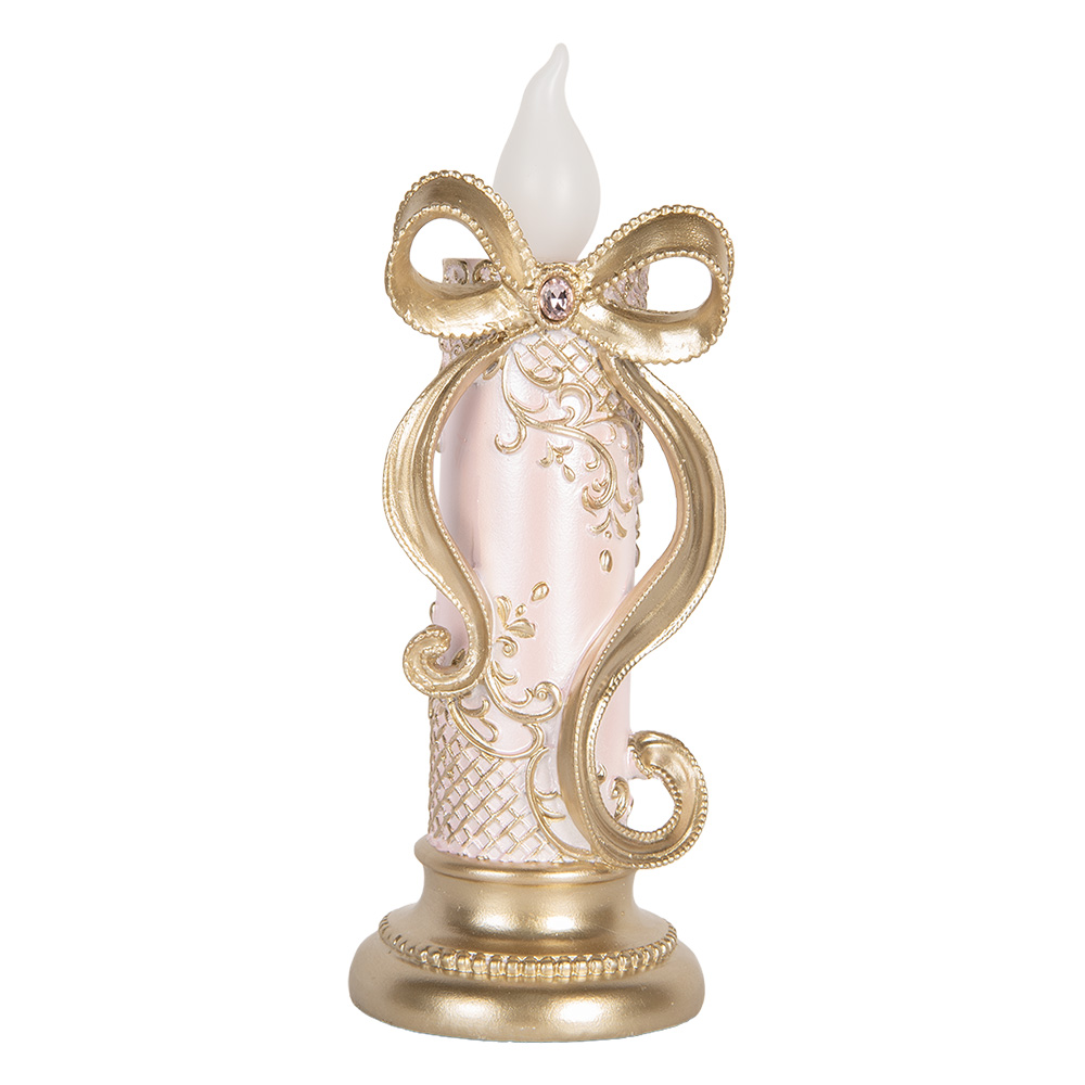 [6PR5776] Decoratie kaars met LED 10x10x25 cm / 2xAAA