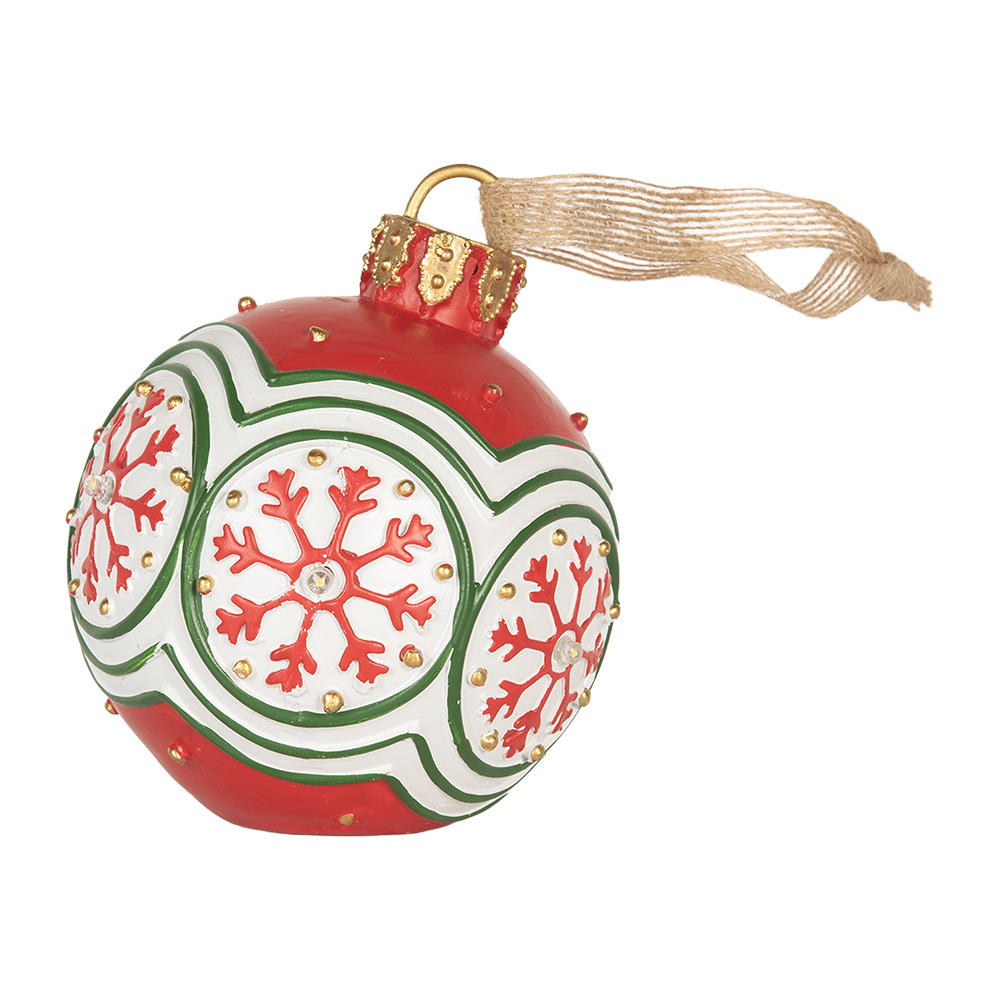 [6PR5859] Decoratie hanger kerstbal met LED Ø 12x14 cm