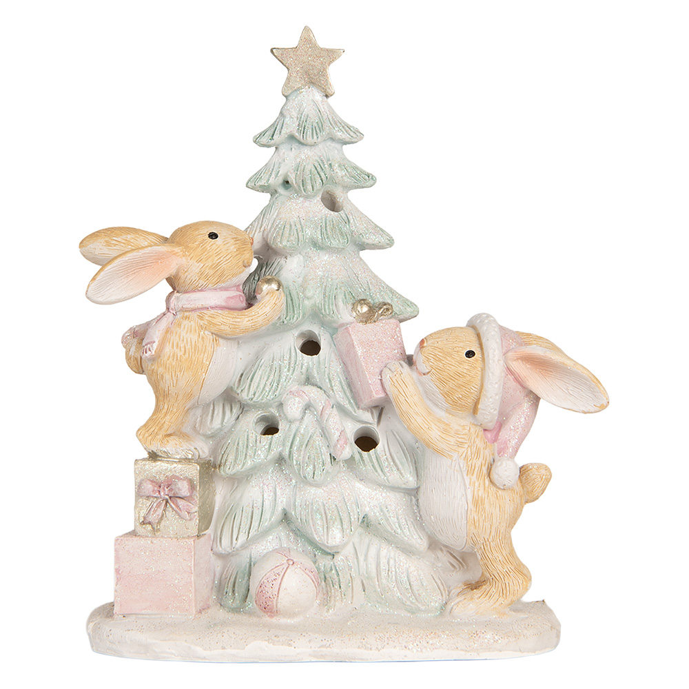 Decoratie konijnen met LED 14x8x16 cm