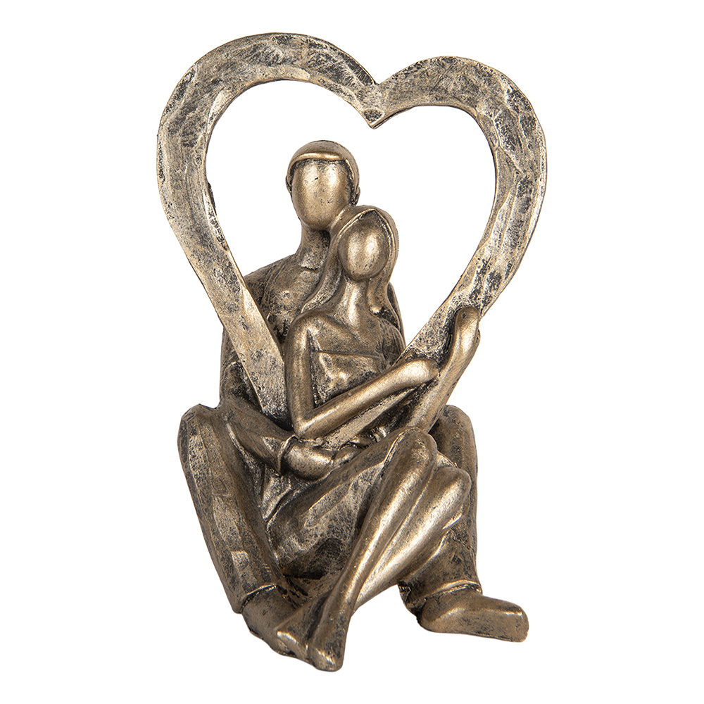 Decoratie zittend koppel 11x10x15 cm